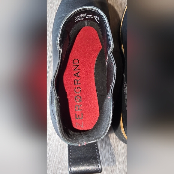 Cole Haan Black Zerogrand Chelsea Boot Tan Trim Platform Boots Booties Size 7 - Picture 7 of 8